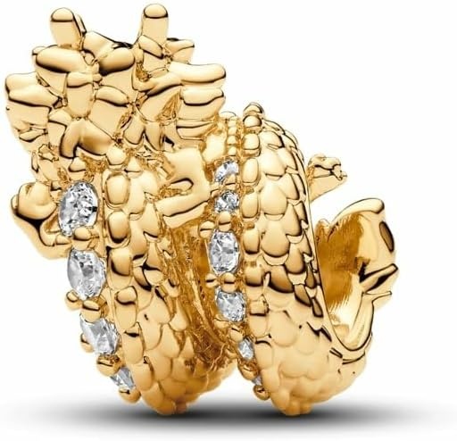 image:imagePANDORA Moments Dragon Charm 14K GoldPlated Charm Jewelry for Women Includes Gift Box