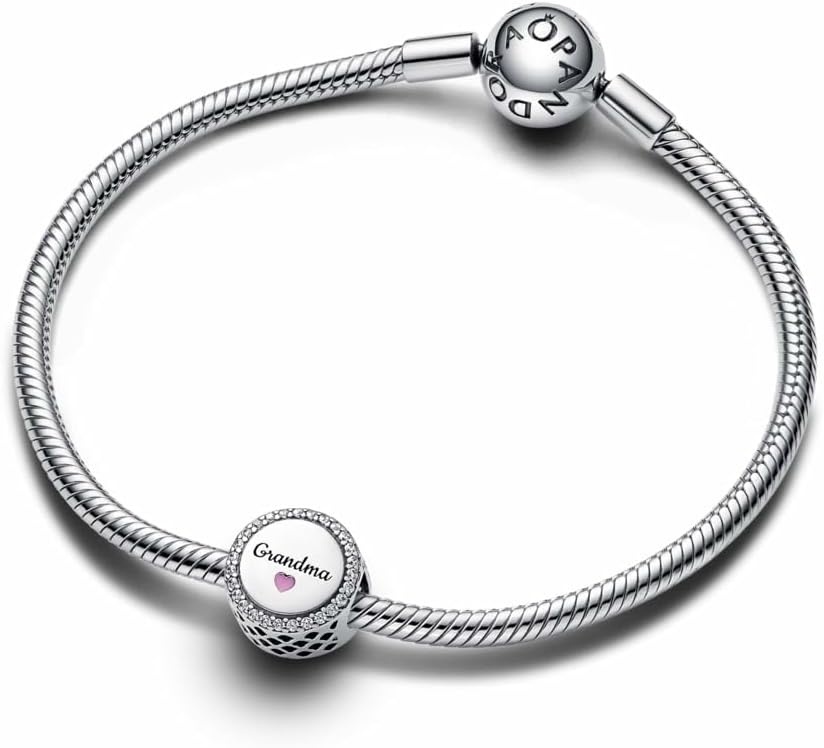 image:imagePANDORA Moments Engravable Grandma Charm Gold Plated Charm with Cubic Zirconia Jewelry for Women Includes Gift Box