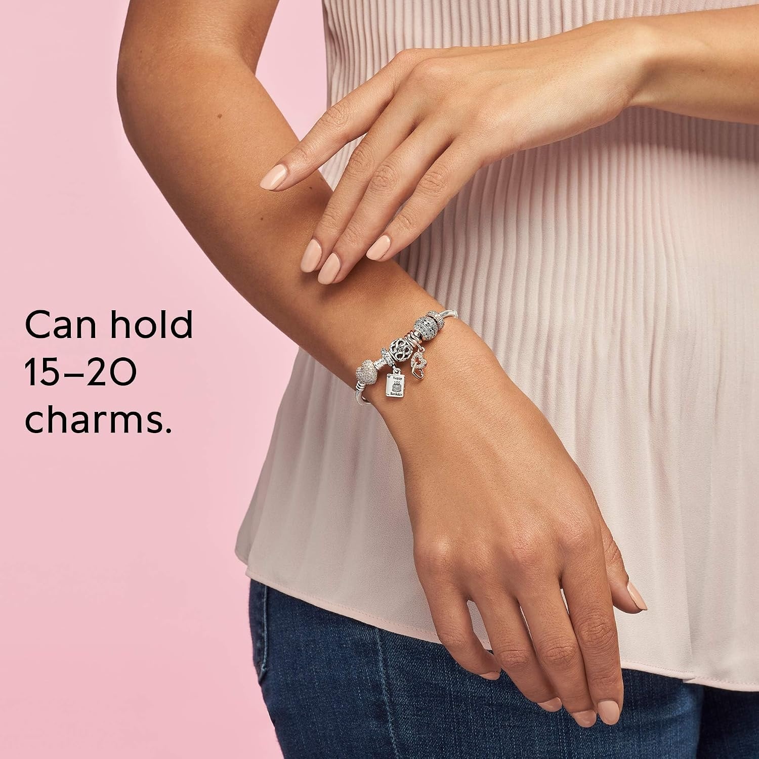 image:imagePANDORA Moments Heart TBar Closure Snake Chain Bracelet Compatible Moments Charms Gift for Her Shine With Gift Box63 Inches
