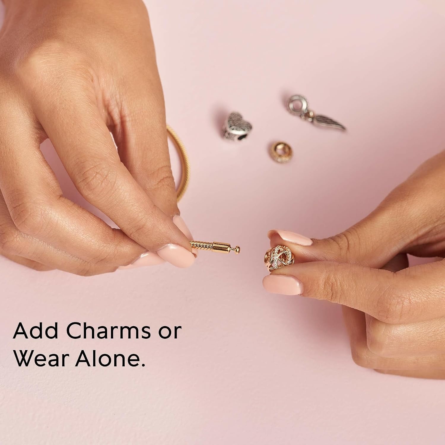 image:imagePANDORA Moments Snake Chain Bracelet HandFinished Charm Bracelet Jewelry for Her with Gift Box Compatible Moments Charms Sterling Silver67 Inches