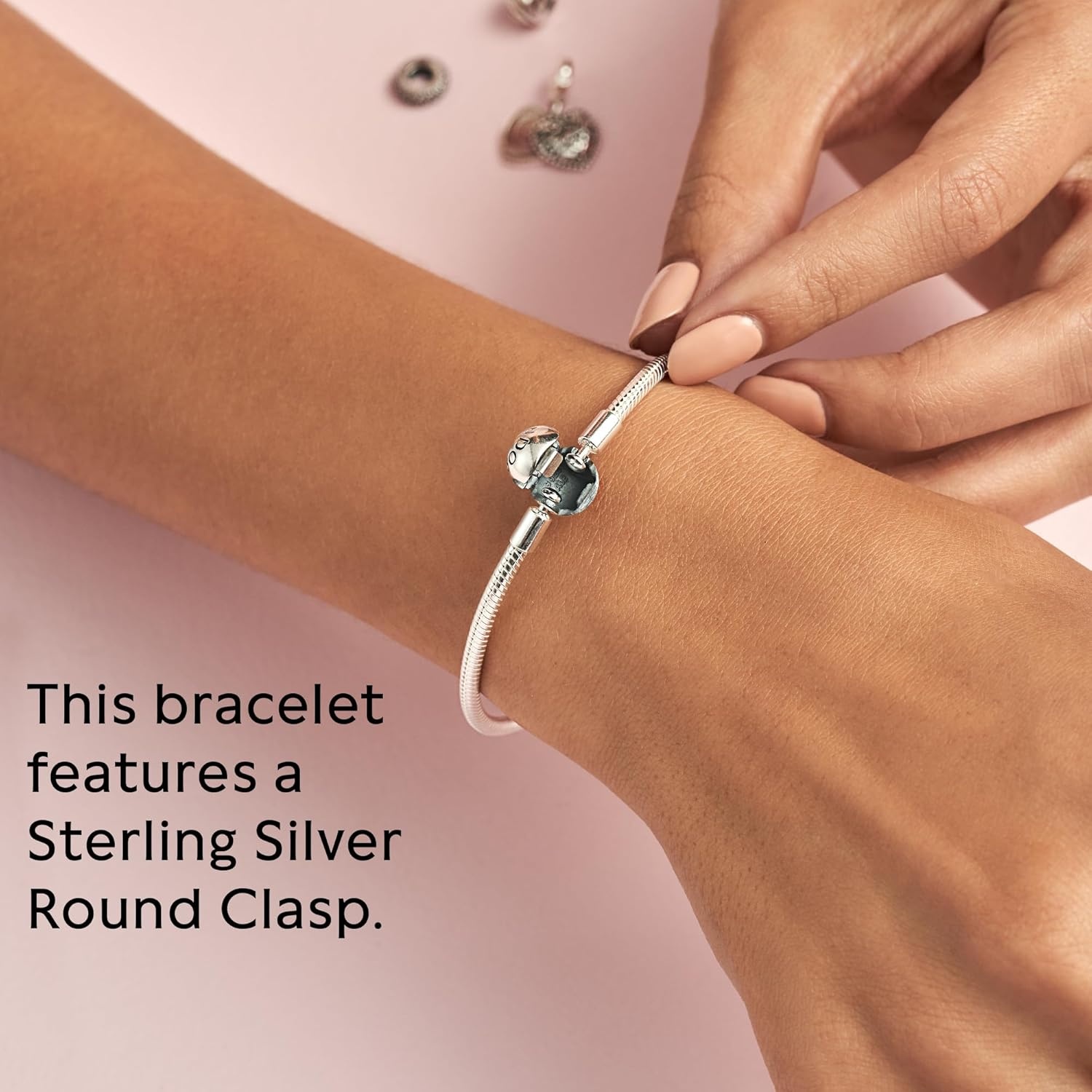 image:imagePANDORA Moments Snake Chain Bracelet HandFinished Charm Bracelet Jewelry for Her with Gift Box Compatible Moments Charms Sterling Silver75 Inches