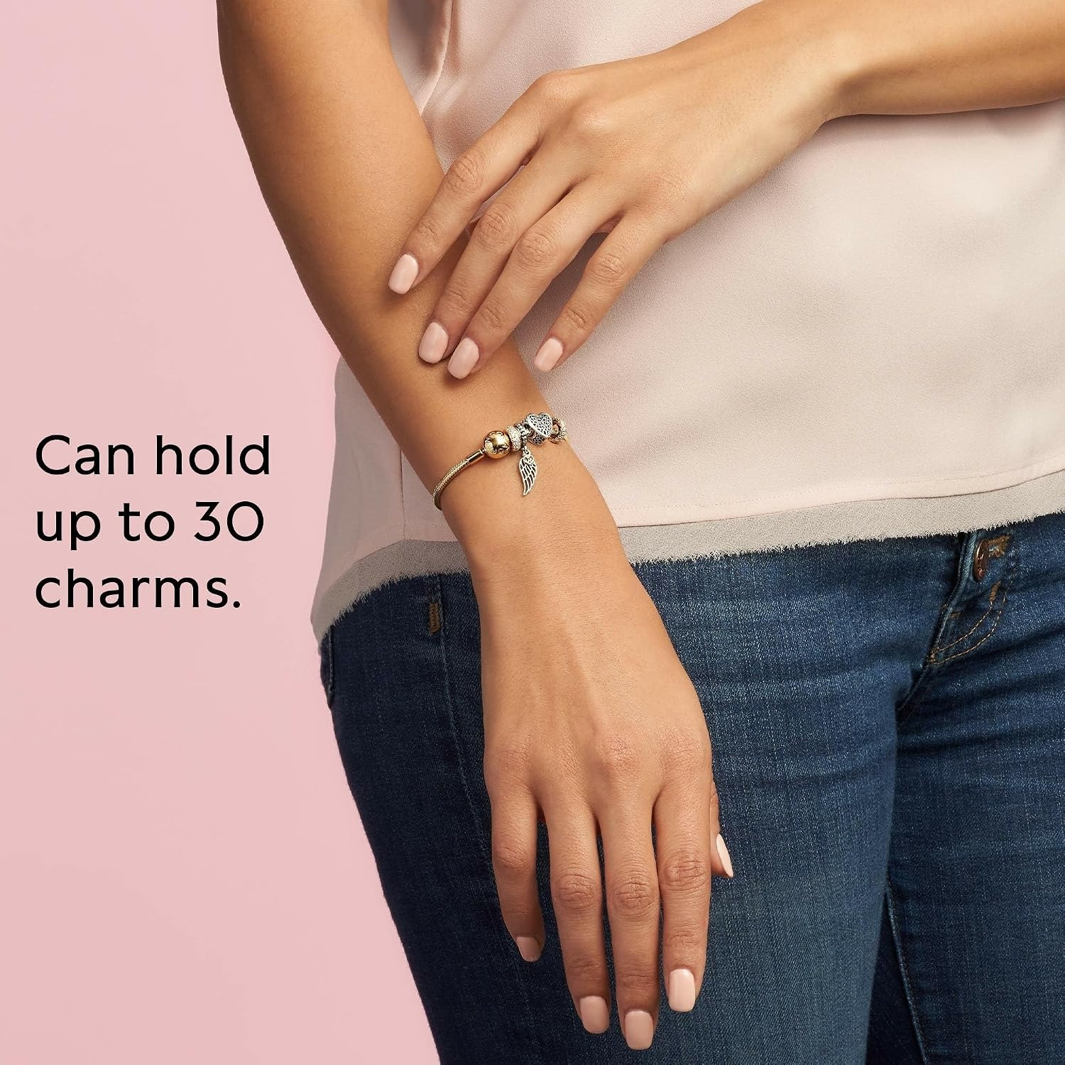 image:imagePANDORA Moments Snake Chain Bracelet HandFinished Charm Bracelet Jewelry for Her with Gift Box Compatible Moments Charms Sterling Silver79 Inches
