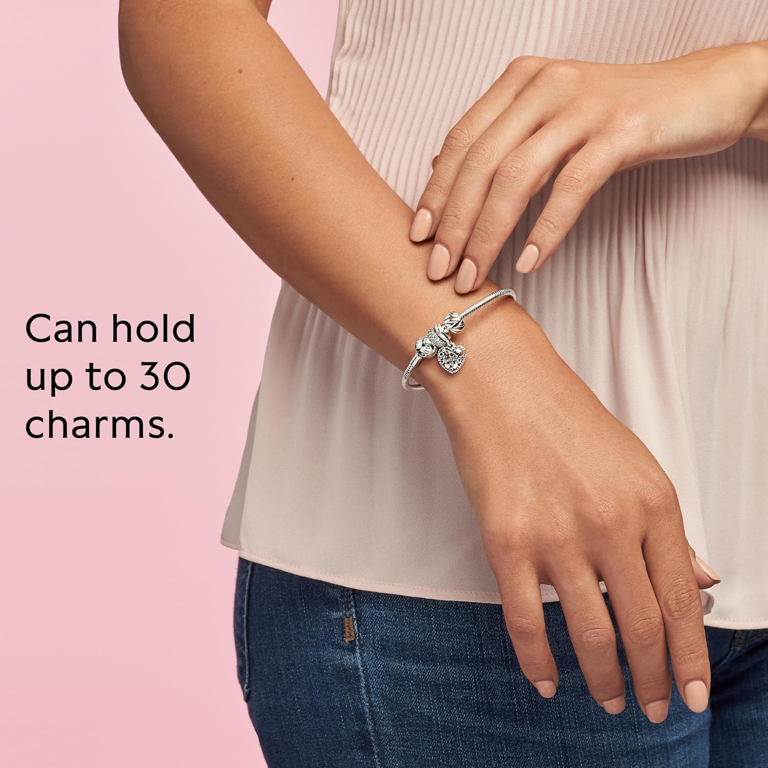 image:imagePANDORA Moments Snake Chain Bracelet HandFinished Charm Bracelet Jewelry for Her with Gift Box Compatible Moments Charms Sterling Silver83 Inches