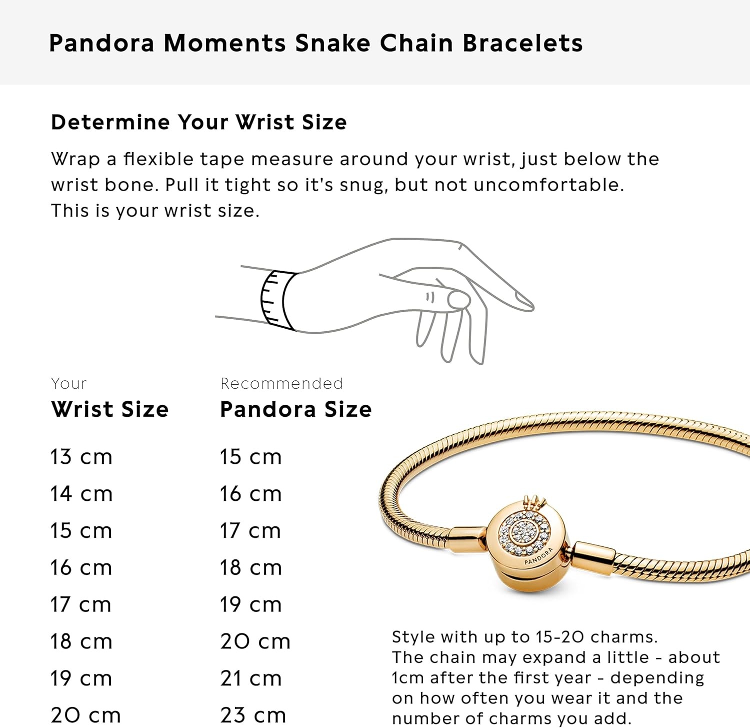 image:imagePANDORA Moments Sparkling Crown O Pav Clasp Snake Chain Bracelet Gift for Her With Gift Box75 Inches