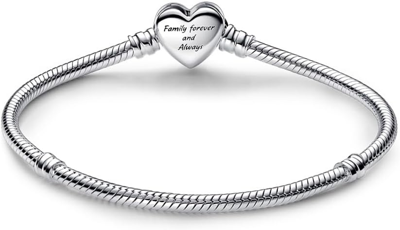 image:imagePANDORA Moments Sparkling Infinity Heart Clasp Snake Chain Bracelet With Gift BoxSilver