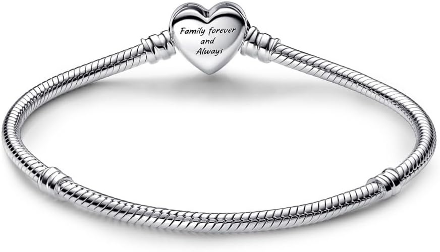 image:imagePANDORA Moments Sparkling Infinity Heart Clasp Snake Chain Bracelet With Gift BoxSilver