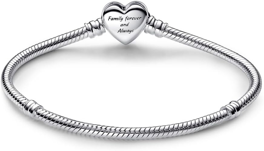 image:imagePANDORA Moments Sparkling Infinity Heart Clasp Snake Chain Bracelet With Gift BoxSilver