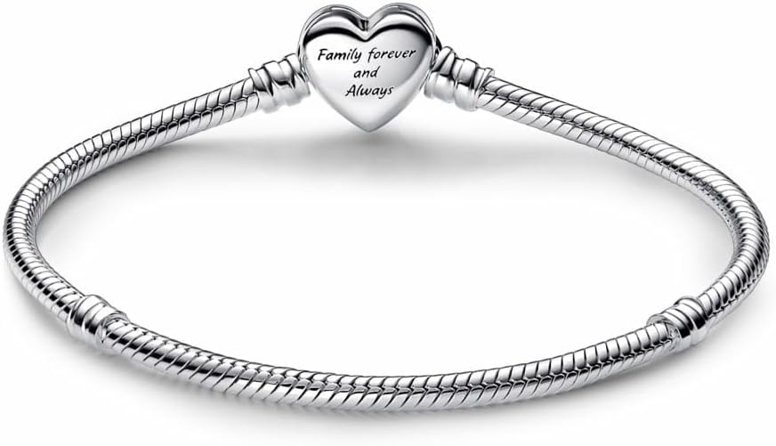 image:imagePANDORA Moments Sparkling Infinity Heart Clasp Snake Chain Bracelet With Gift BoxSilver