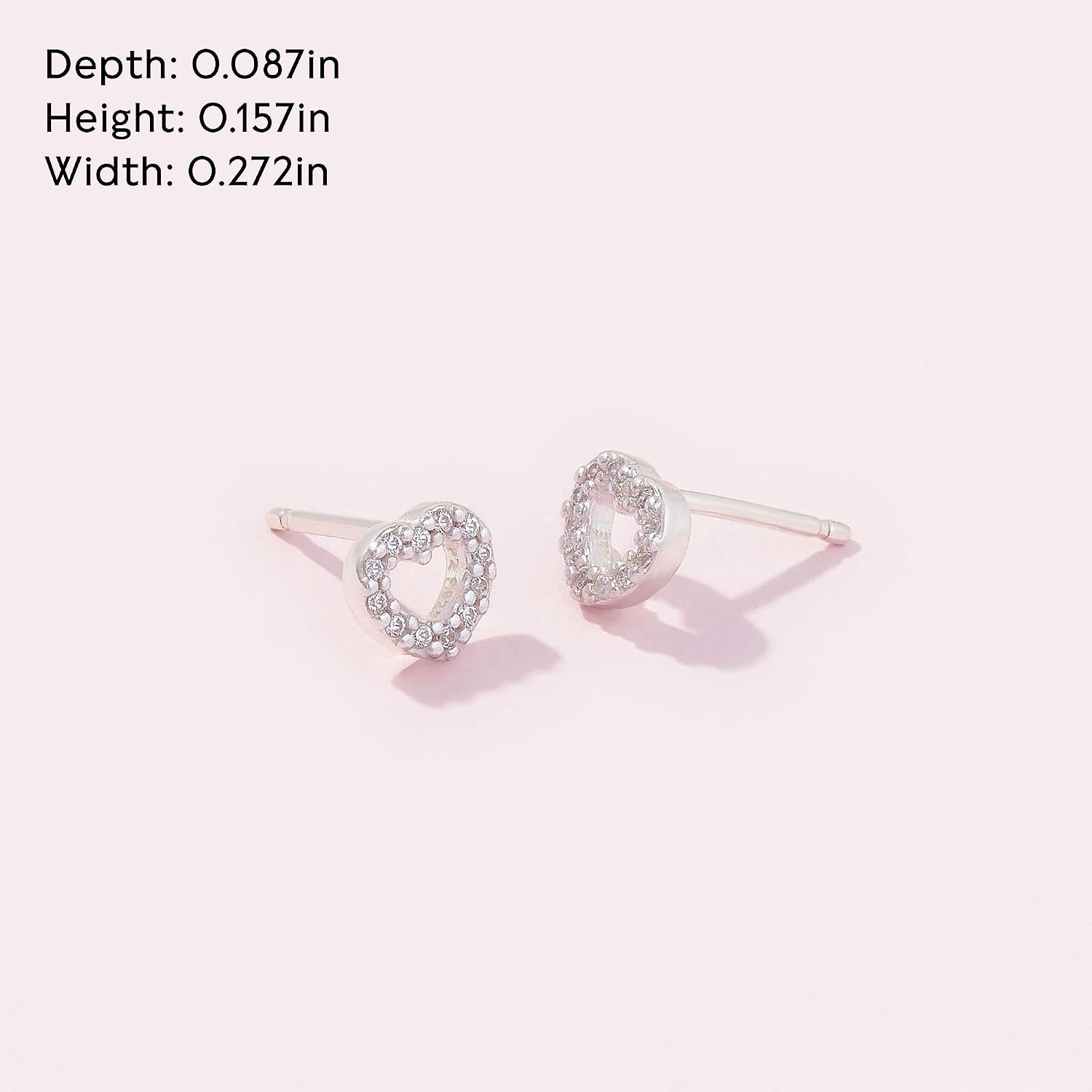 image:imagePANDORA Open Heart Stud Earrings Gift for Her Sterling Silver with Cubic Zirconia With Gift Box