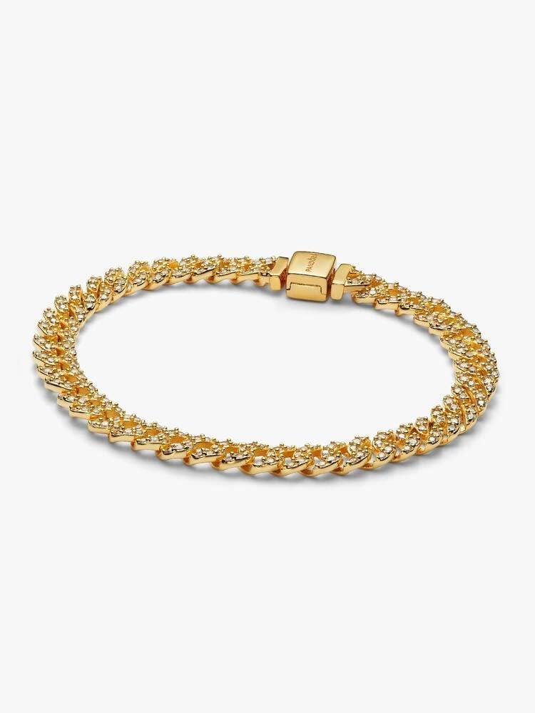 image:imagePANDORA Pav Cuban Chain BraceletGold