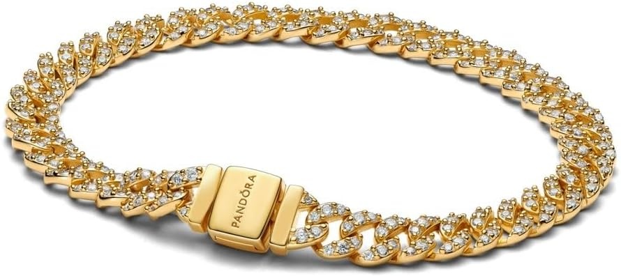 image:imagePANDORA Pav Cuban Chain BraceletGold