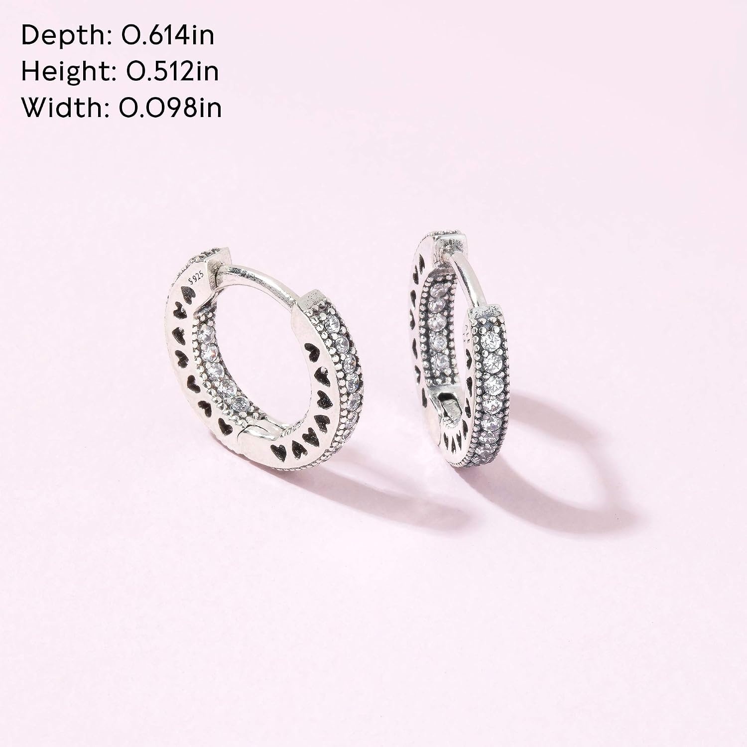 image:imagePANDORA Pav Heart Hoop Earrings Elegant Earrings for Women Gift for Her Made with Sterling Silver amp Cubic Zirconia With Gift Box