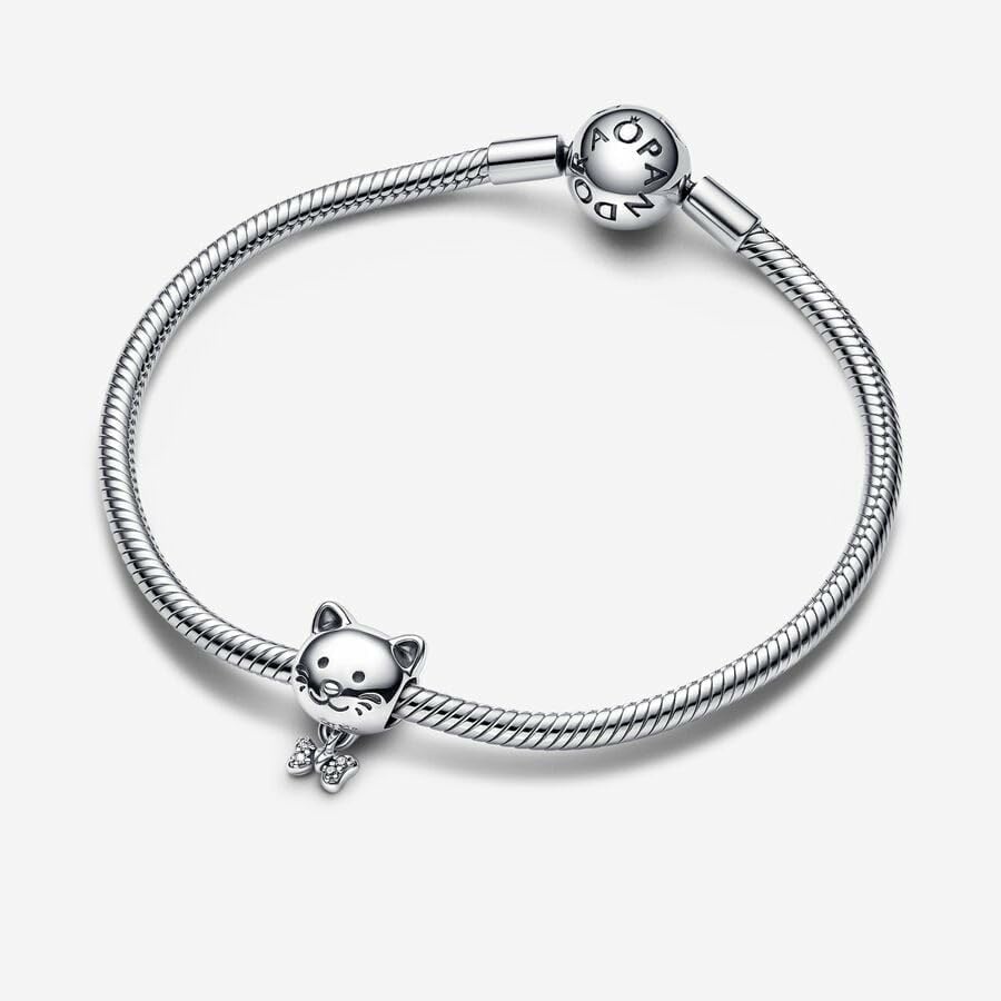 image:imagePANDORA Pet Cat amp Bow Charm Compatible Moments Bracelets Jewelry for Women Gift for Women in Your Life Made with Sterling Silver amp Cubic Zirconia With Gift Box