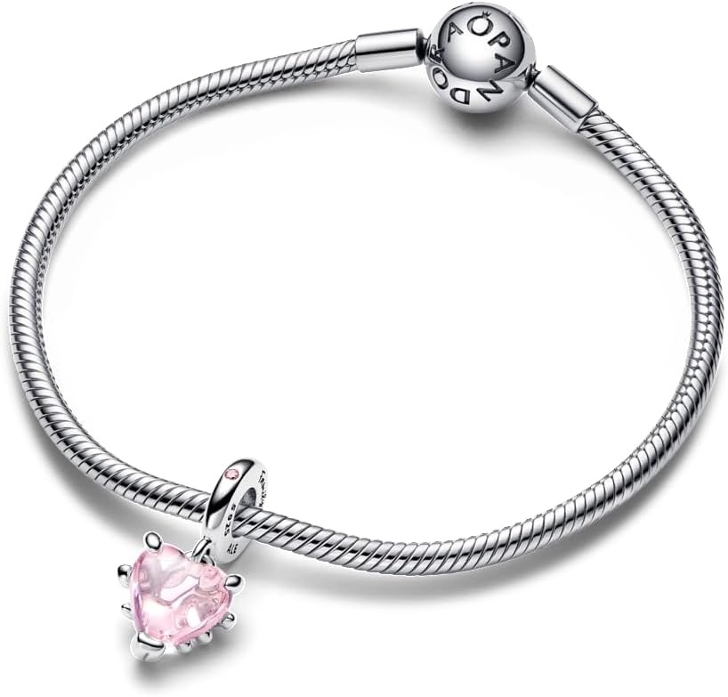 image:imagePANDORA Pink Family Tree amp Heart Dangle Charm Compatible with PANDORA Moments Gift for Her Sterling Silver with Pink Crystal With Gift Box