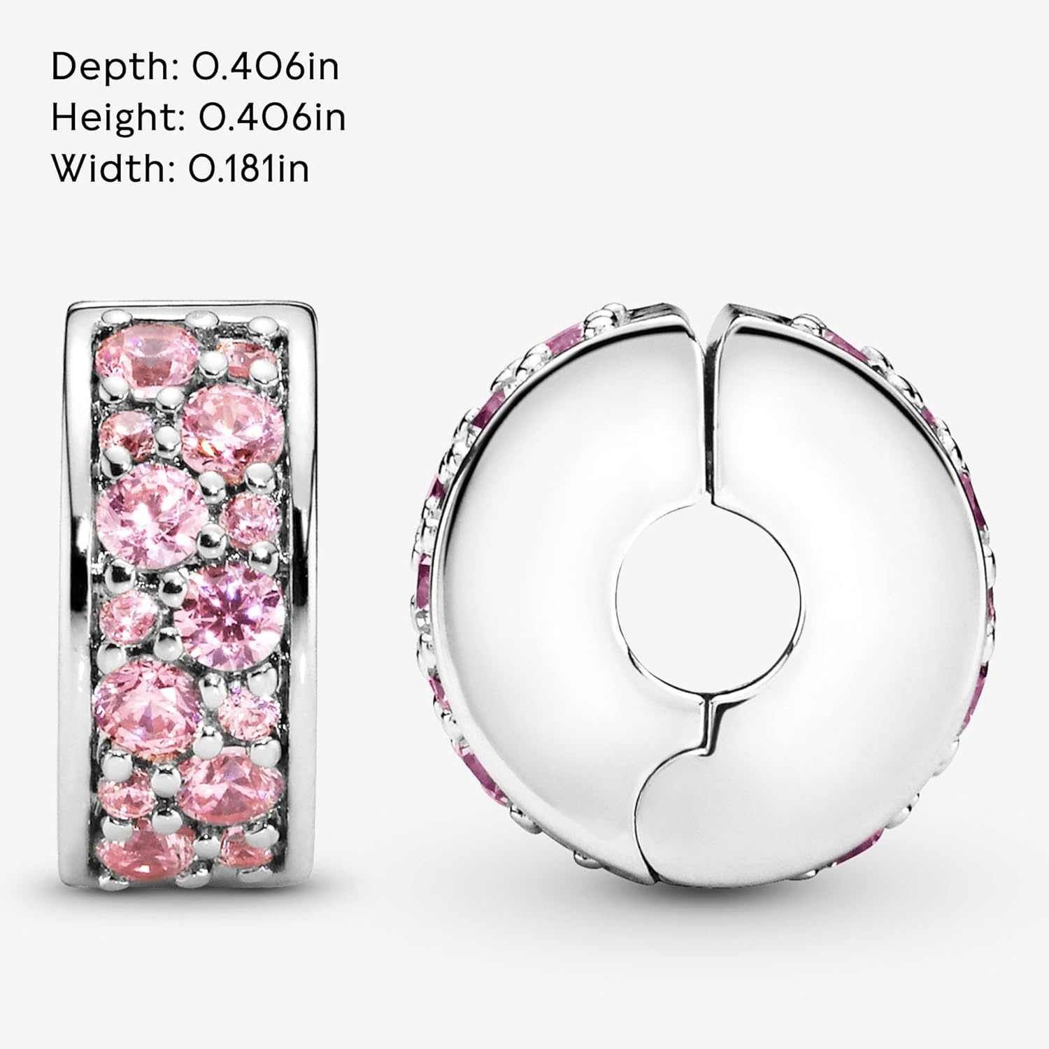 image:imagePANDORA Pink Pav Clip Charm Compatible with PANDORA Moments Sterling Silver with Cubic Zirconia Gift for Her Jewelry for Women with Gift Box