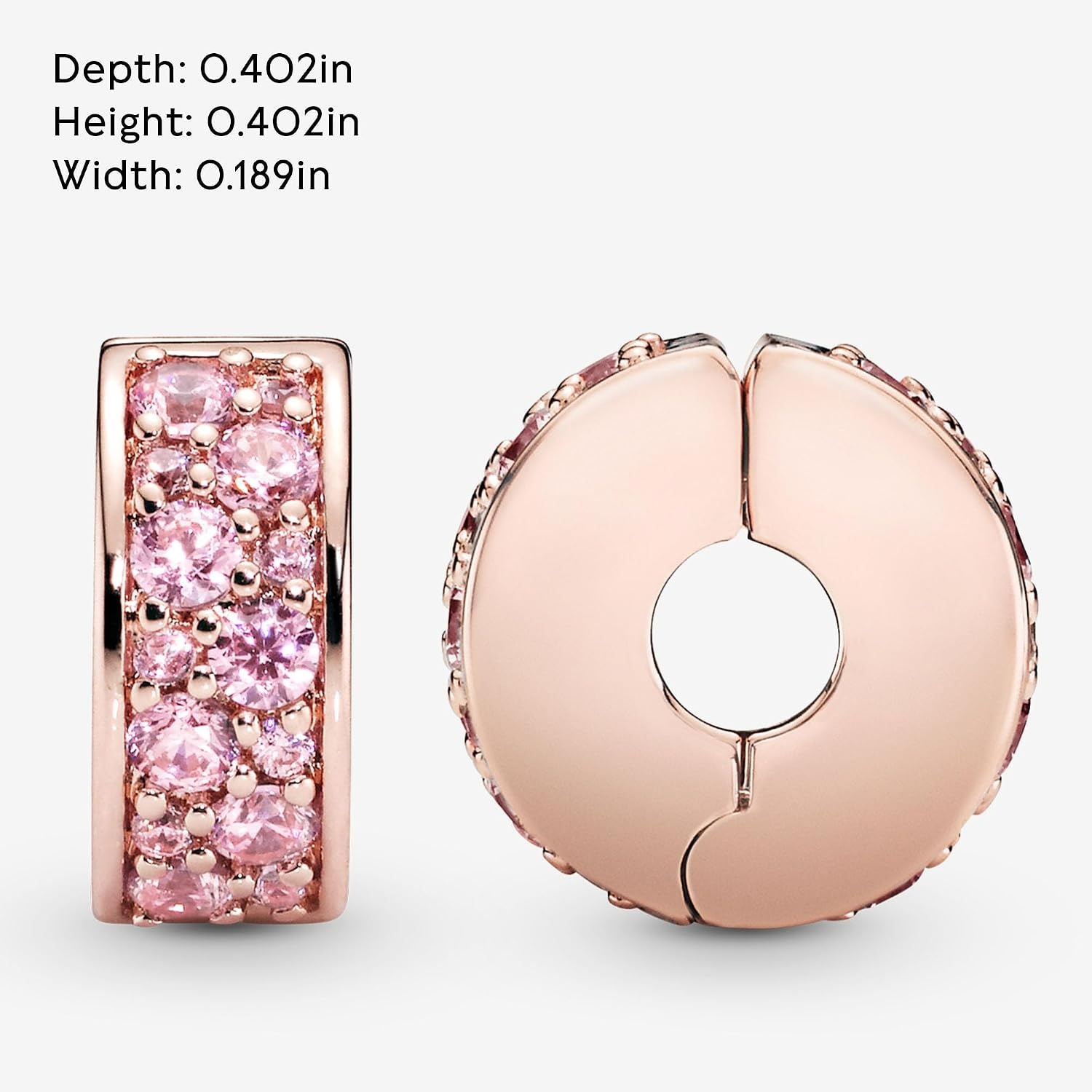 image:imagePANDORA Pink Pav Clip Charm Gift for Her Compatible Moments With Gift Box Rose with Silicone amp Cubic Zirconia