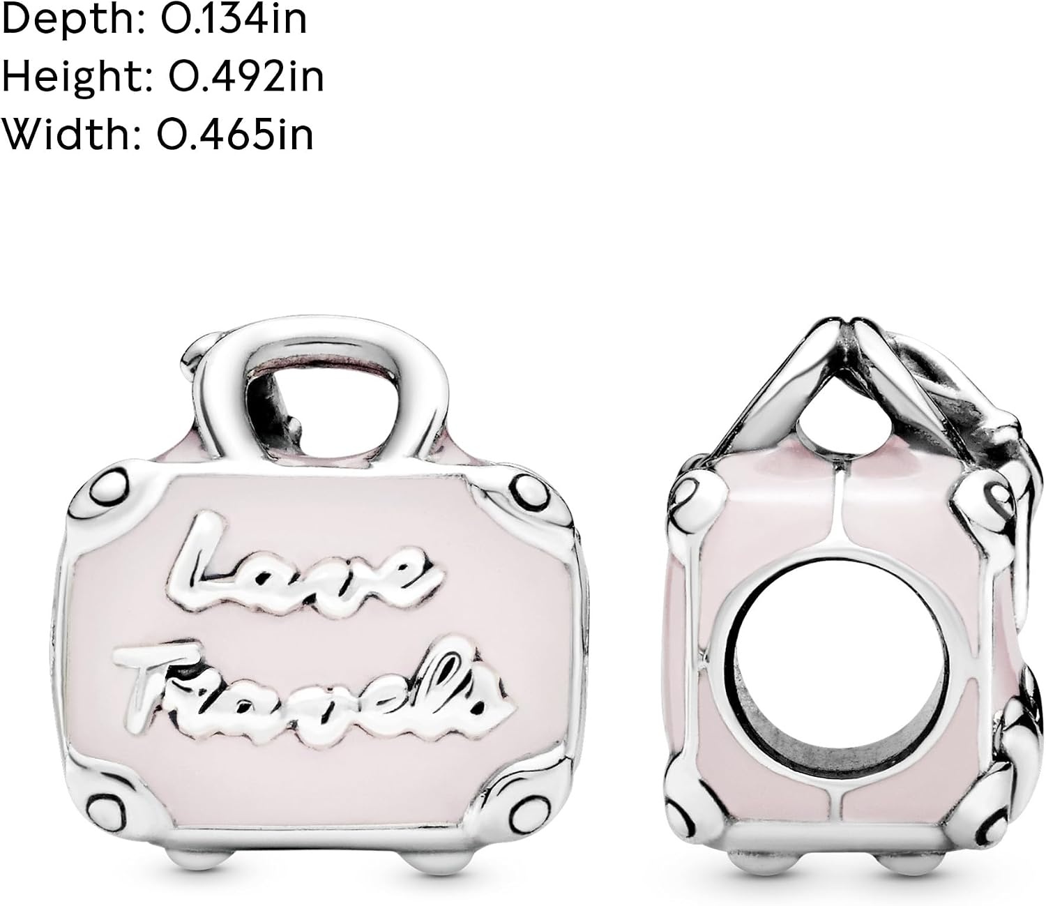 image:imagePANDORA Pink Travel Bag Charm Compatible with PANDORA Moments Jewelry for Women Made with Sterling Silver amp Enamel Gift with Gift Box