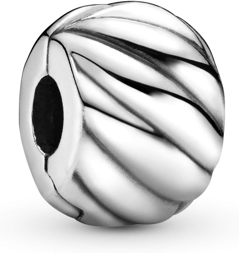 image:imagePANDORA Polished Feathered Clip Charm Bracelet Charm for PANDORA Moments Bracelets Stunning Womens Jewelry Gift for Women in Your Life Made with Sterling Silver With Gift Box