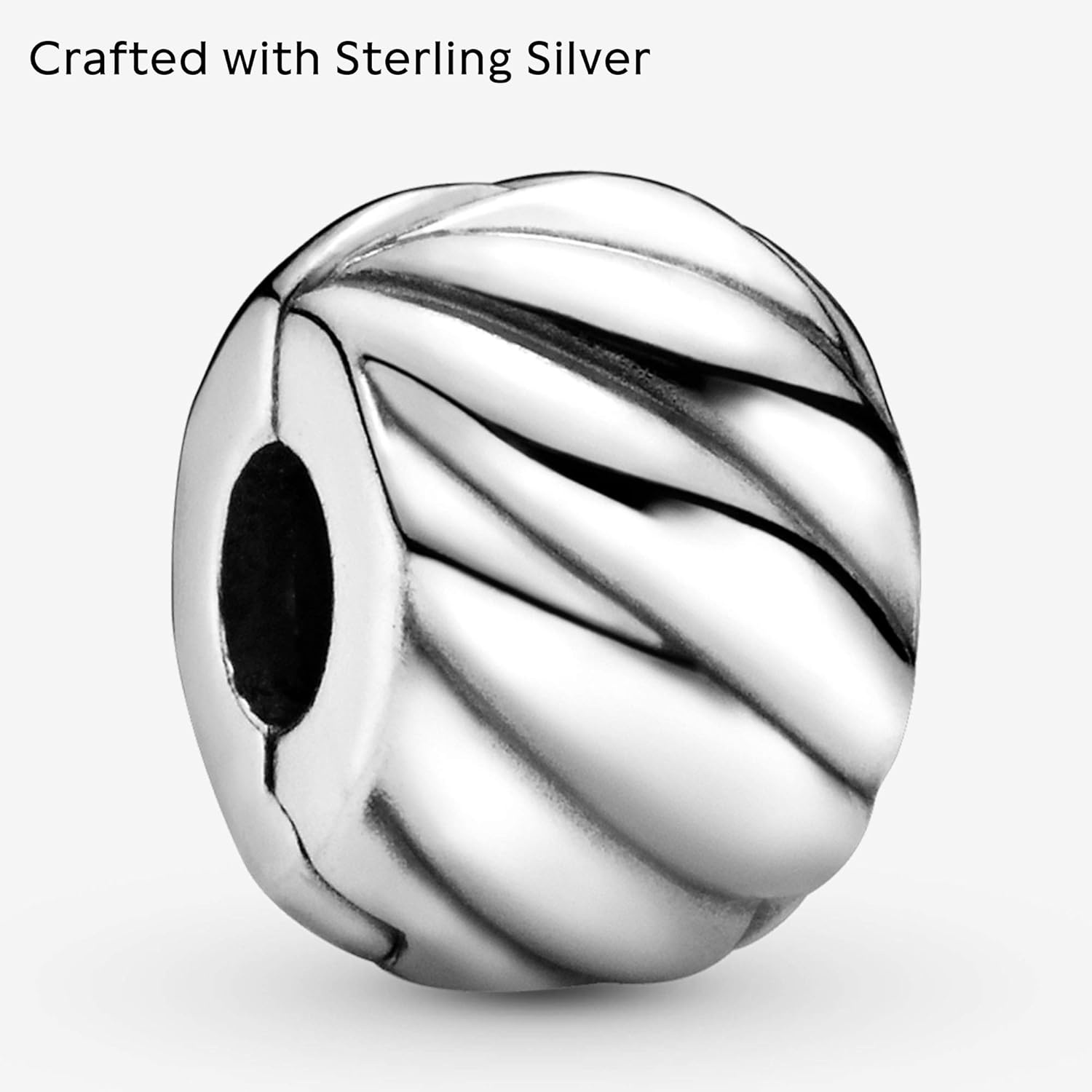 image:imagePANDORA Polished Feathered Clip Charm Bracelet Charm for PANDORA Moments Bracelets Stunning Womens Jewelry Gift for Women in Your Life Made with Sterling Silver With Gift Box