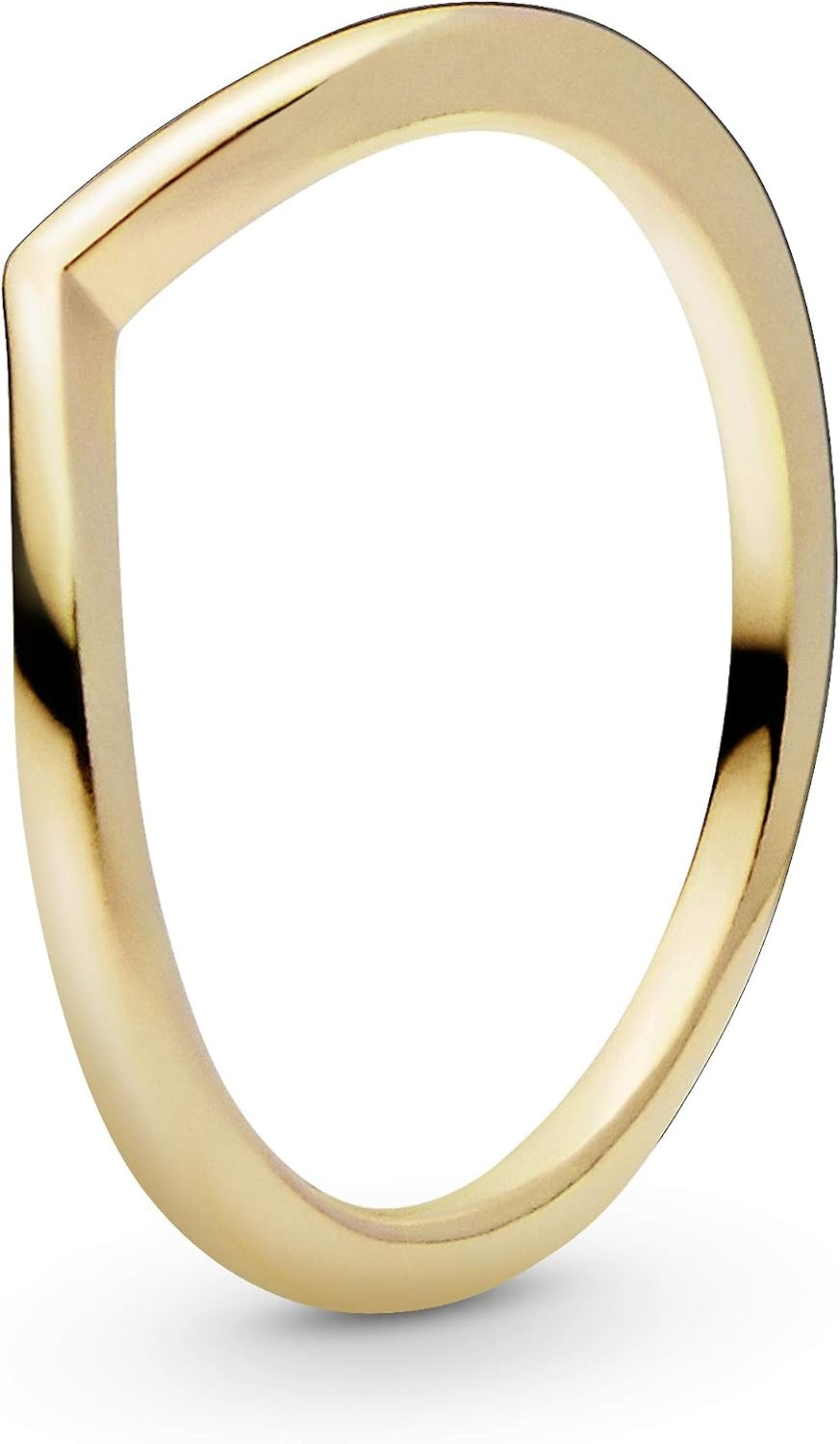 image:imagePANDORA Polished Wishbone Ring Minimalist Chevron Shape Stackable 14k GoldPlated Shine for Women Gift for Her With Box