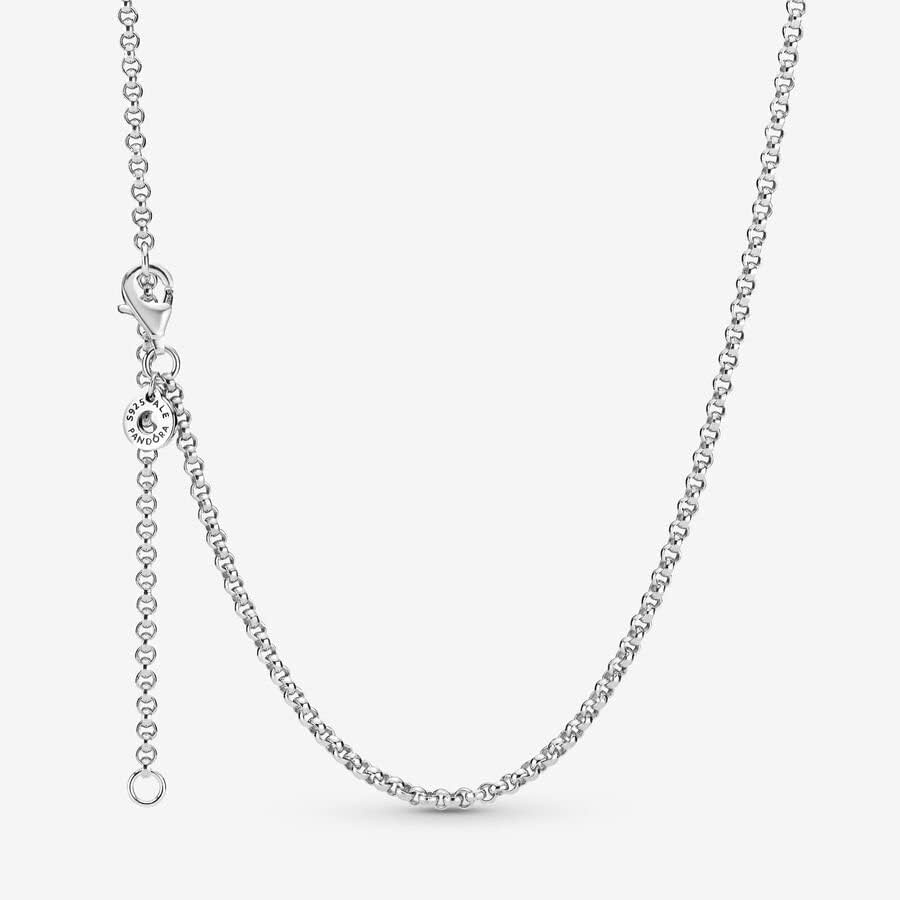 image:imagePANDORA Rolo Chain Necklace Adjustable with Lobster Clasp for Her Sterling Silver with Gift Box 236