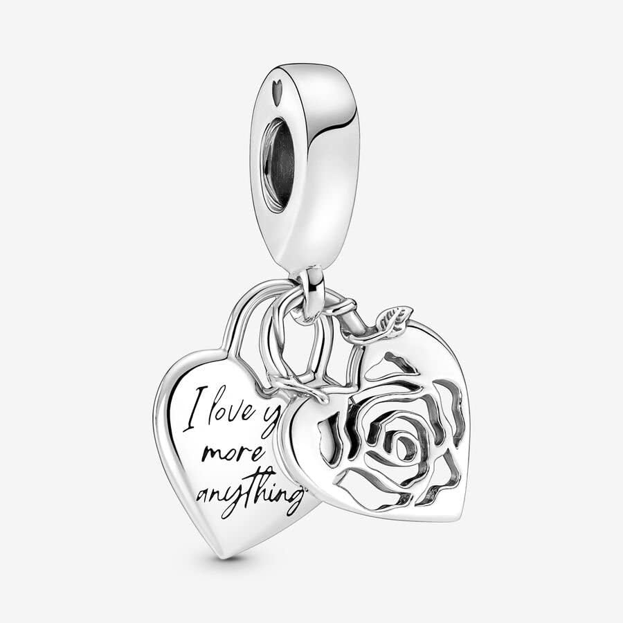 image:imagePANDORA Rose Heart Padlock Dangle Charm Compatible Moments Stunning Womens Jewelry Made with Sterling Silver With Gift Box