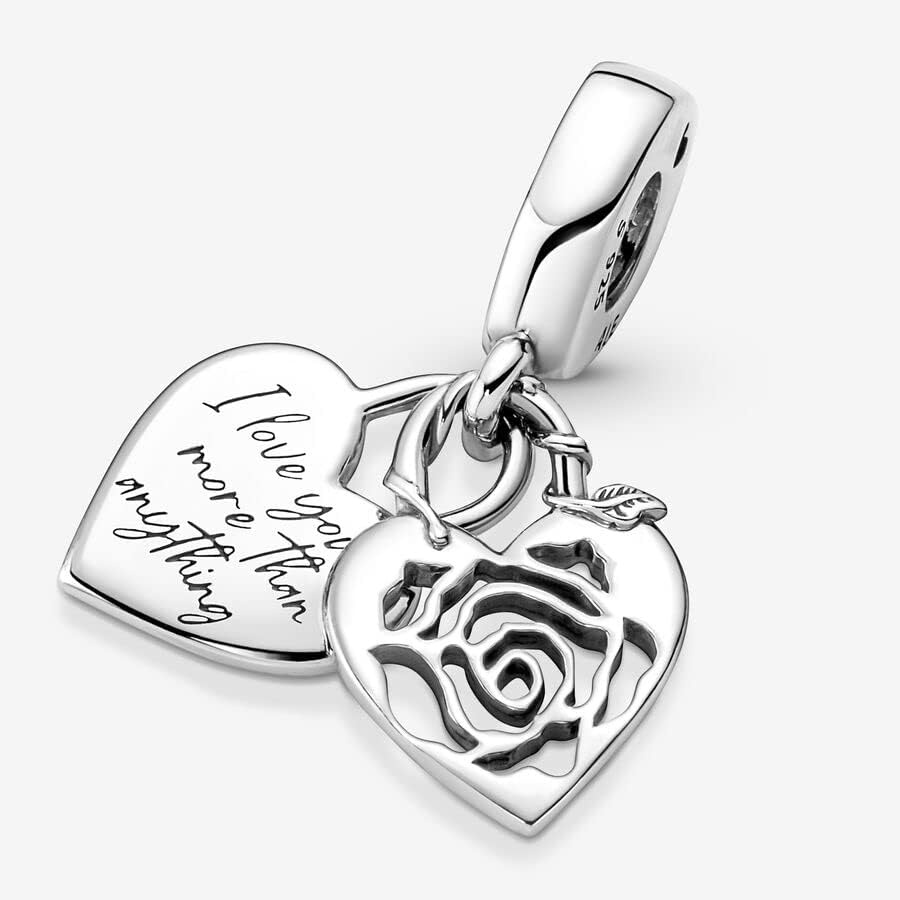 image:imagePANDORA Rose Heart Padlock Dangle Charm Compatible Moments Stunning Womens Jewelry Made with Sterling Silver With Gift Box