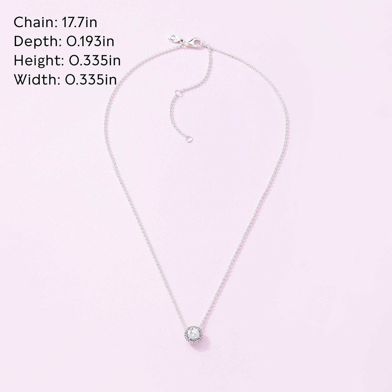 image:imagePANDORA Round Sparkle Halo Necklace Adjustable Cubic Zirconia Pendant Necklace for Women Everyday Jewelry for Her With Gift BoxSterling Silver