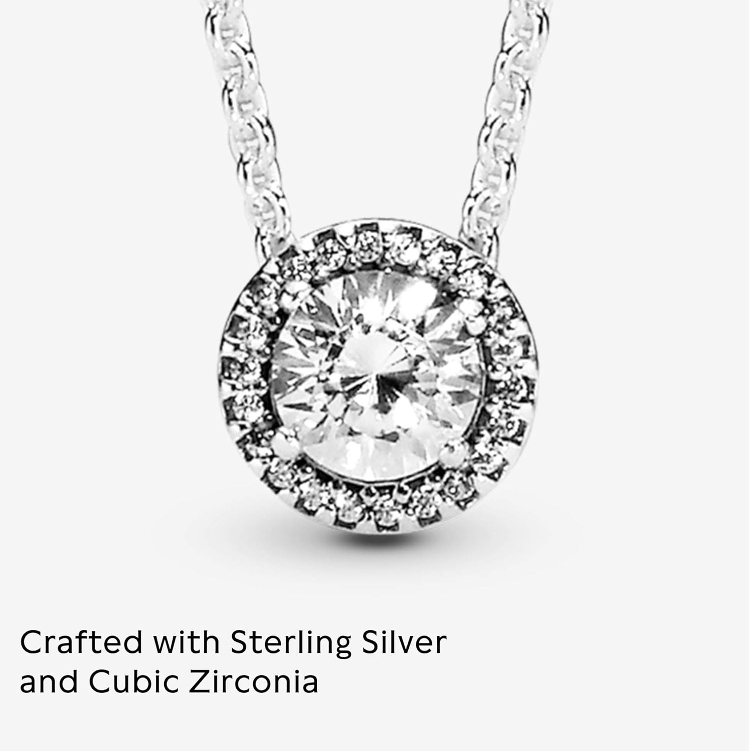 image:imagePANDORA Round Sparkle Halo Necklace Adjustable Cubic Zirconia Pendant Necklace for Women Everyday Jewelry for Her With Gift BoxSterling Silver