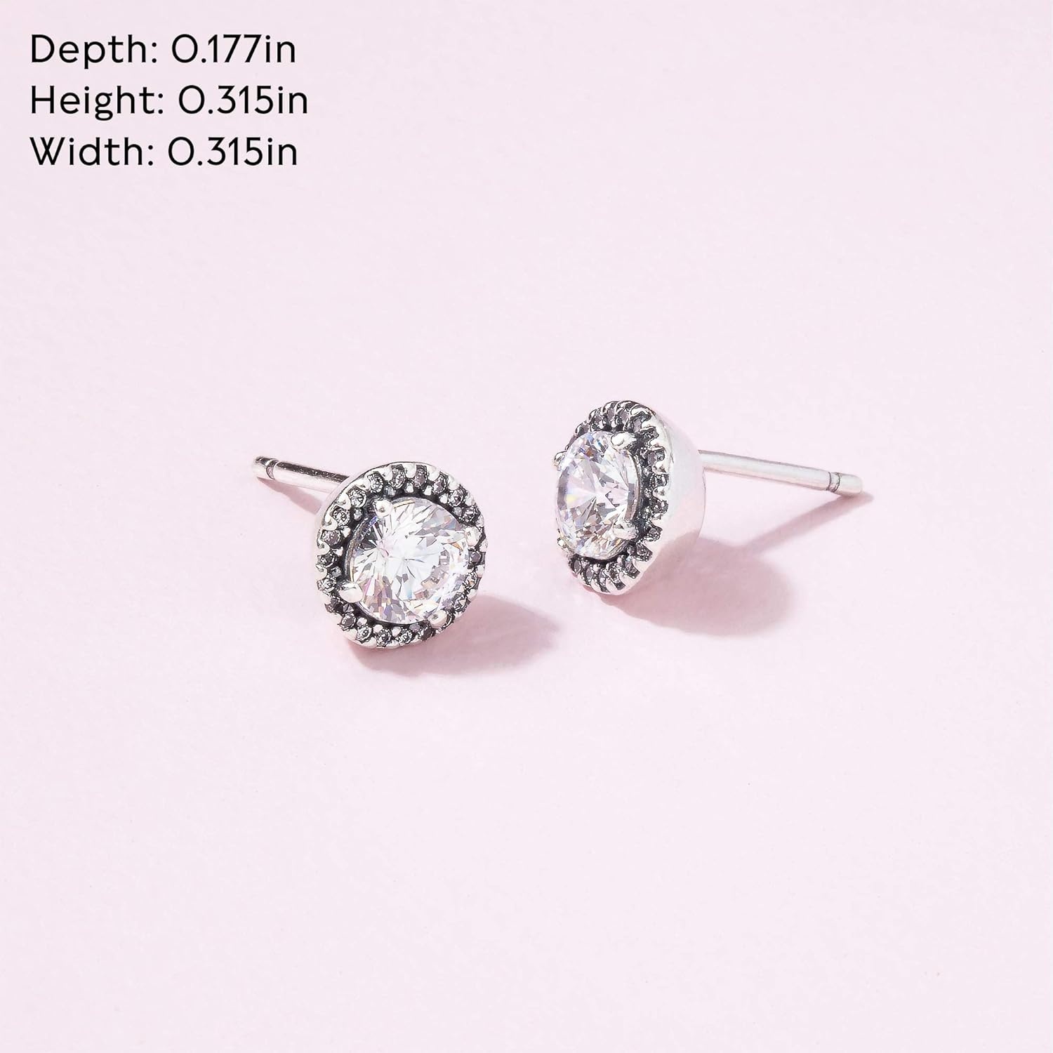 image:imagePANDORA Round Sparkle Stud Earrings Classic Earrings for Women Great Gift for Women Made with Sterling Silver amp Cubic Zirconia With Gift Box