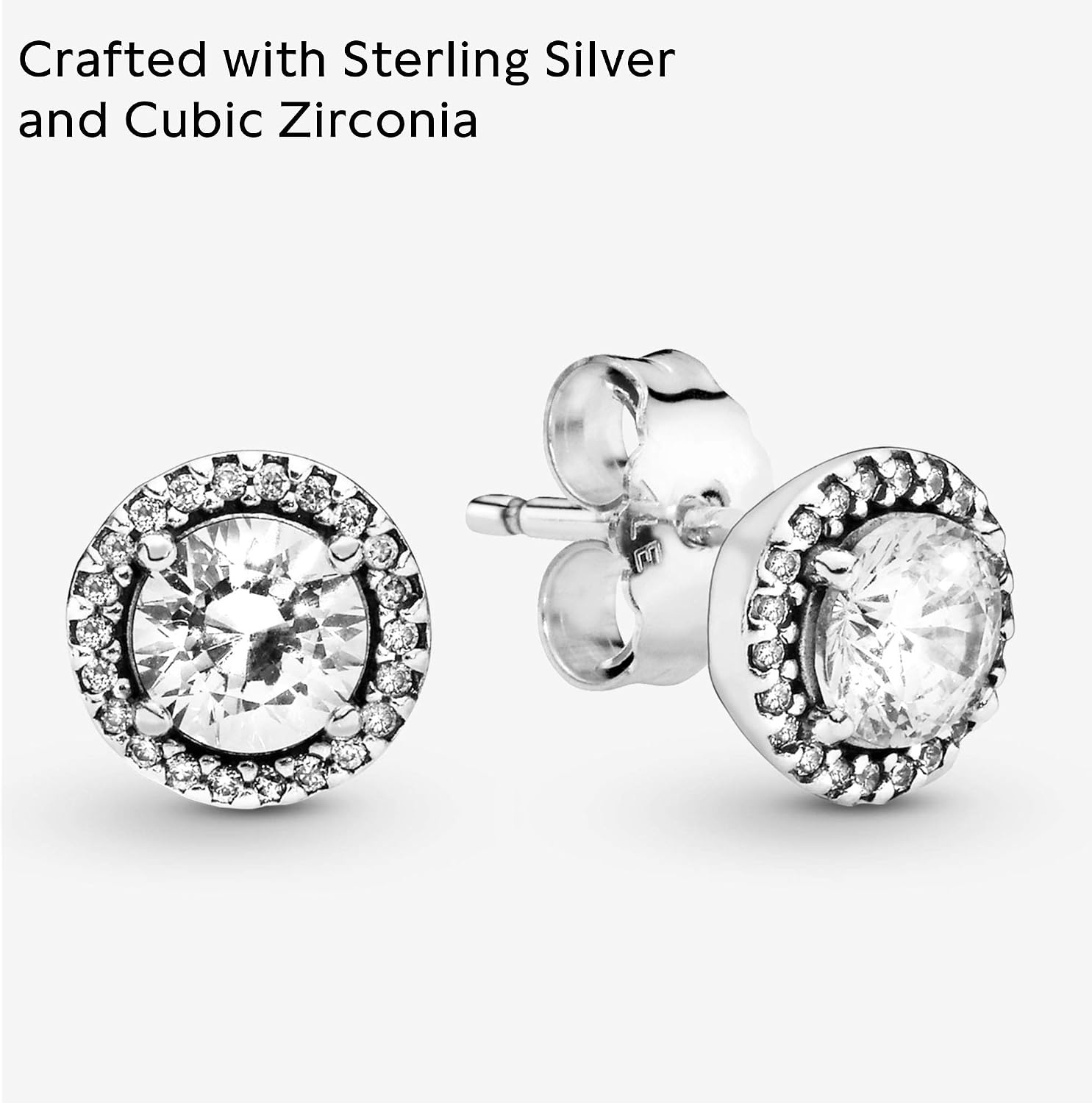 image:imagePANDORA Round Sparkle Stud Earrings Classic Earrings for Women Great Gift for Women Made with Sterling Silver amp Cubic Zirconia With Gift Box