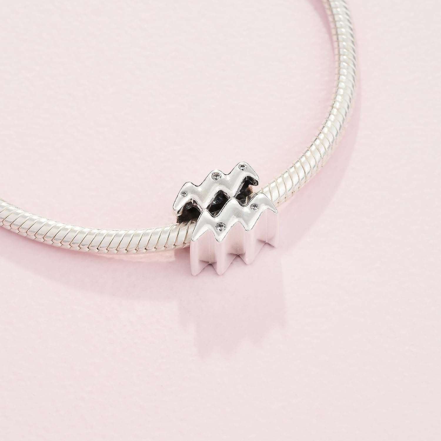 image:imagePANDORA Sparkling Aquarius Zodiac Charm Compatible with PANDORA Moments Jewelry for Women Gift for Her Made with Sterling Silver amp Cubic Zirconia With Gift Box