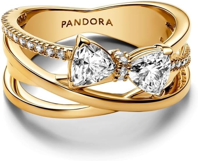 image:imagePANDORA Sparkling Bow amp Crossover Band Ring