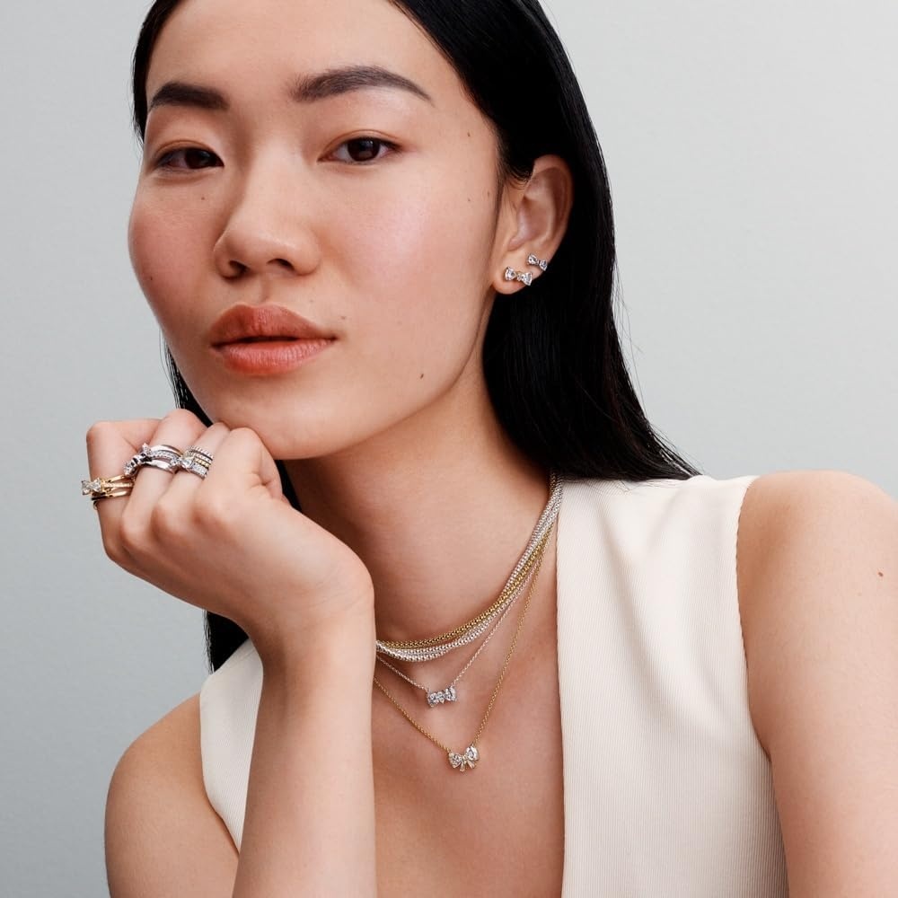 image:imagePANDORA Sparkling Bow amp Crossover Band Ring