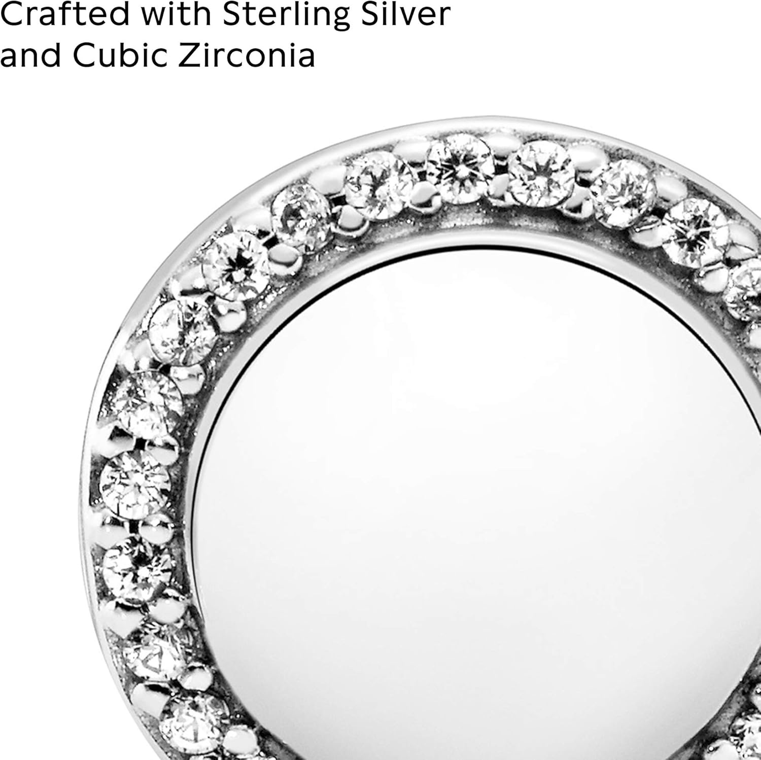 image:imagePANDORA Sparkling Button Charm Compatible Moments Jewelry for Women Gift for Her Made with Sterling Silver amp Cubic Zirconia With Gift Box
