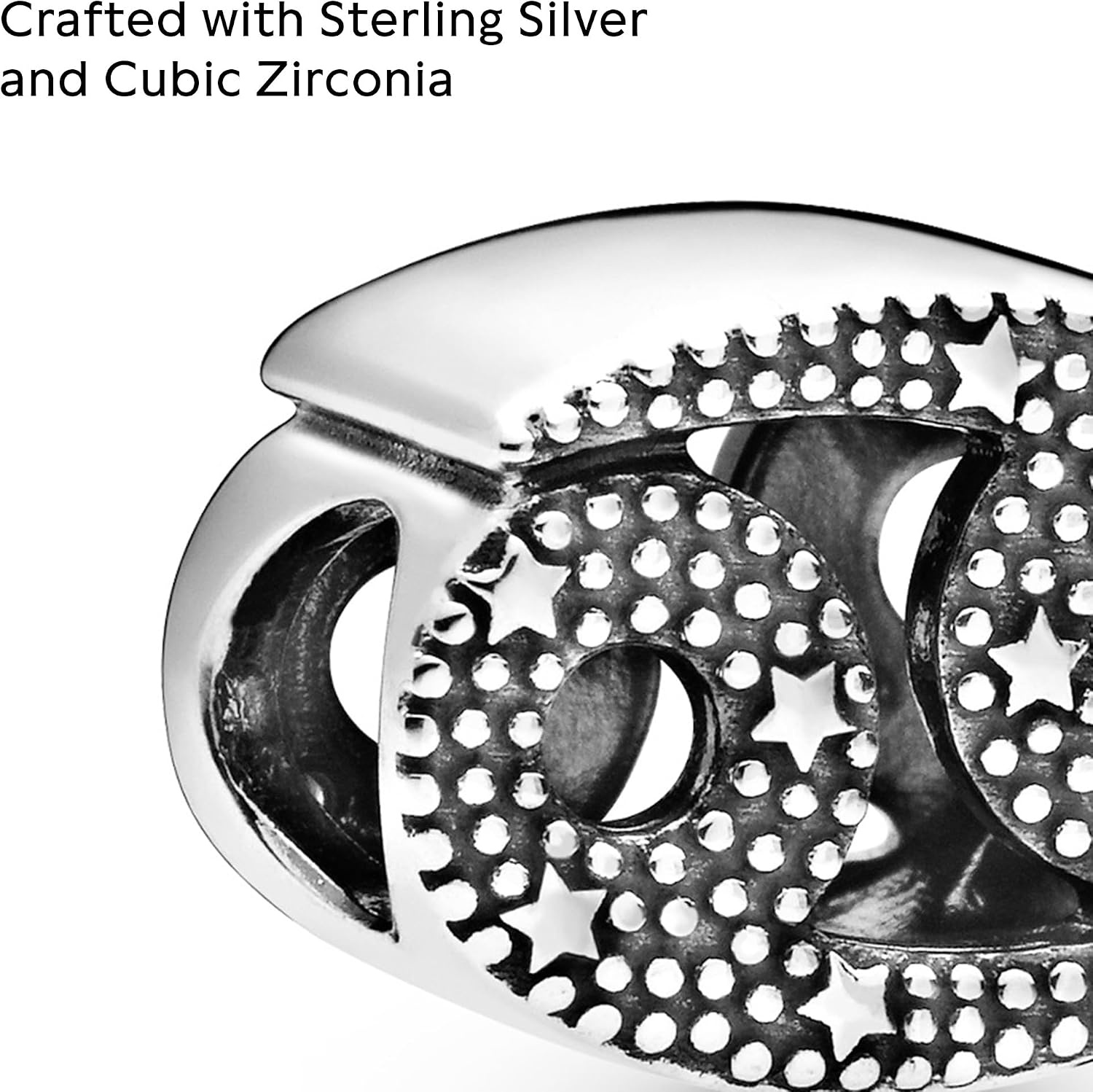 image:imagePANDORA Sparkling Cancer Zodiac Charm Gift for Her Compatible with PANDORA Moments Sterling Silver with Cubic Zirconia With Gift Box