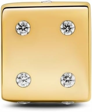 image:imagePANDORA Sparkling Dice Charm 14K GoldPlated Charm with Cubic Zirconia Jewelry for Women Includes Gift Box