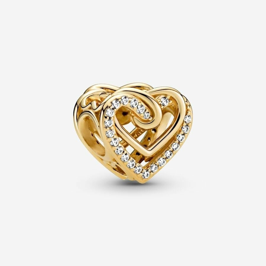 image:imagePANDORA Sparkling Entwined Hearts Charm Compatible Moments Stunning Womens Jewelry Gift with Gift Box Made Shine amp Cubic Zirconia