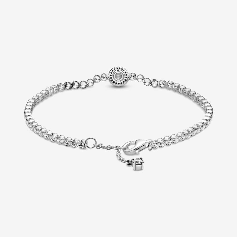 image:imagePANDORA Sparkling Halo Tennis Bracelet Silver Bracelet for Women Gift for Her Sterling Silver amp Cubic Zirconia With Gift Box71 Inches