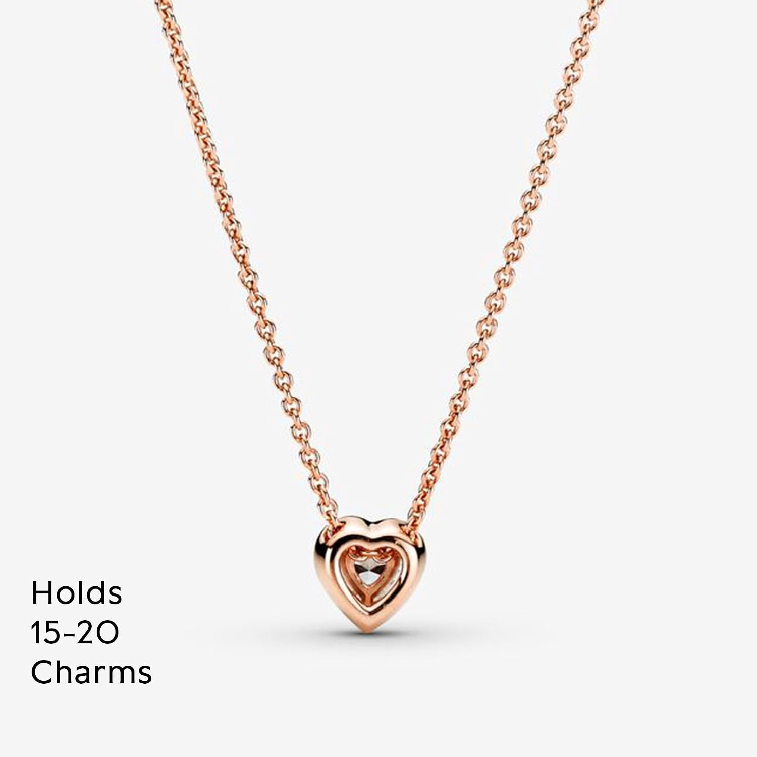 image:imagePANDORA Sparkling Heart Collier Necklace Adjustable Jewelry with Lobster Clasp Gift for Her 14k Rose Gold amp Cubic Zirconia With Gift Box 177