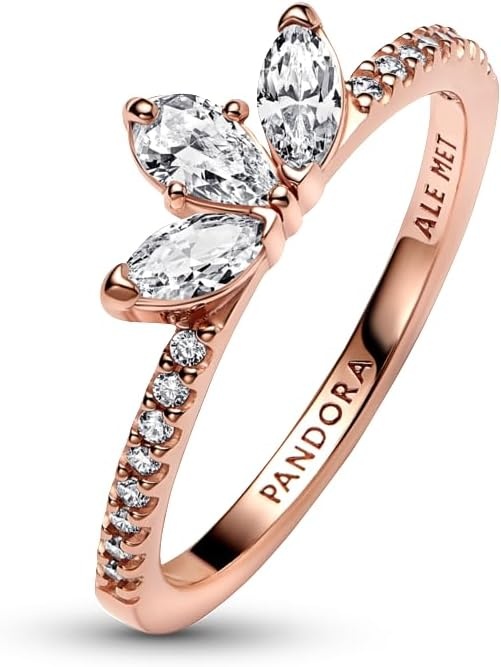 image:imagePANDORA Sparkling Herbarium Cluster Ring Ring for Women Layering or Stackable Ring Gift for Her Clear Cubic Zirconia With Gift BoxRose Gold