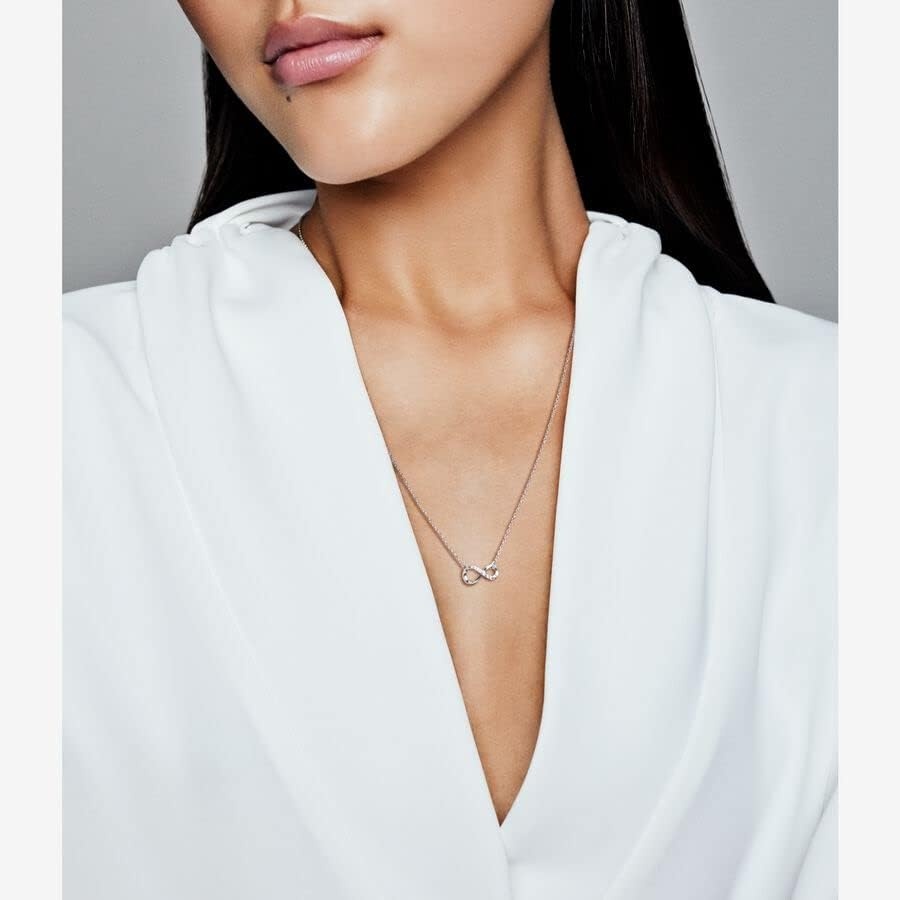 image:imagePANDORA Sparkling Infinity Collier Necklace Stunning Womens Jewelry Gift for Her With Gift Box 197Sterling Silver