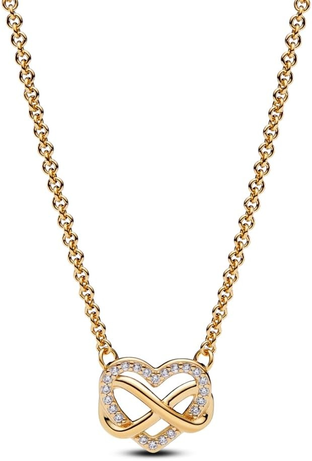 image:imagePANDORA Sparkling Infinity Heart Collier Necklace Gift for Her With Gift Box 19714k goldplated unique metal blend