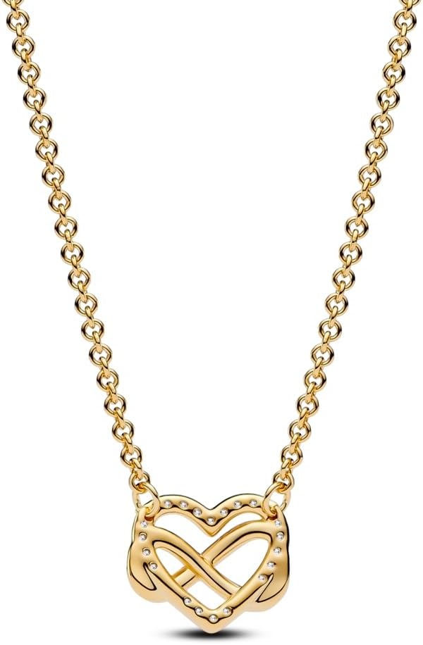 image:imagePANDORA Sparkling Infinity Heart Collier Necklace Gift for Her With Gift Box 19714k goldplated unique metal blend