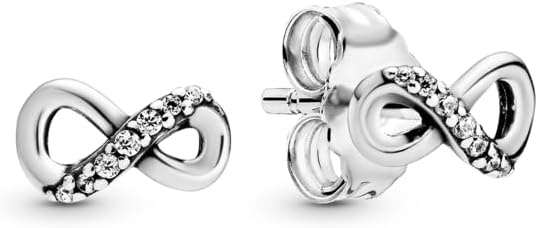 image:imagePANDORA Sparkling Infinity Stud Earrings Stunning Womens Earrings Gift for Her Sterling Silver amp Cubic Zirconia with Gift Box