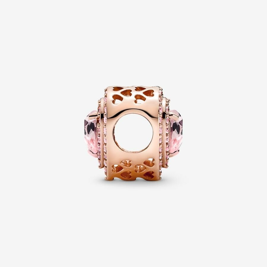 image:imagePANDORA Sparkling Levelled Heart Charm Gift for Her Compatible Moments Rose with Cubic Zirconia amp ManMade Crystal With Gift Box