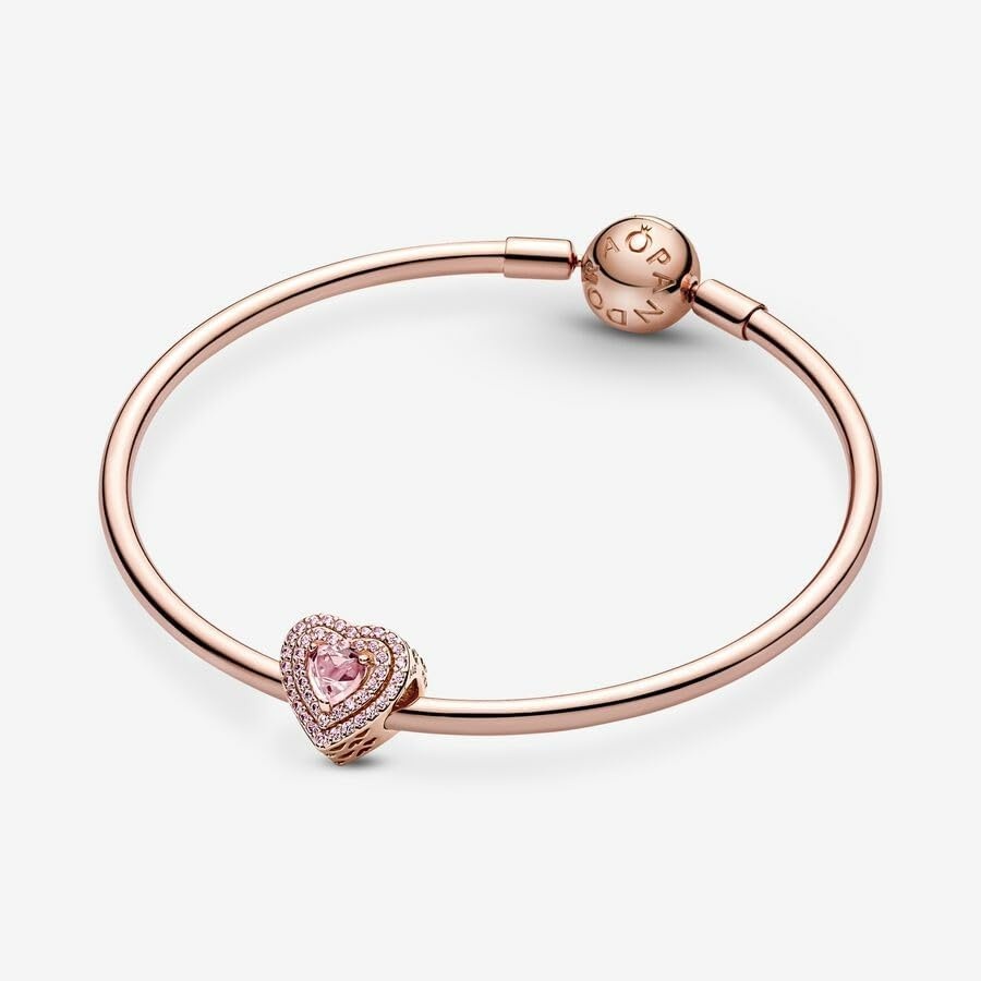 image:imagePANDORA Sparkling Levelled Heart Charm Gift for Her Compatible Moments Rose with Cubic Zirconia amp ManMade Crystal With Gift Box