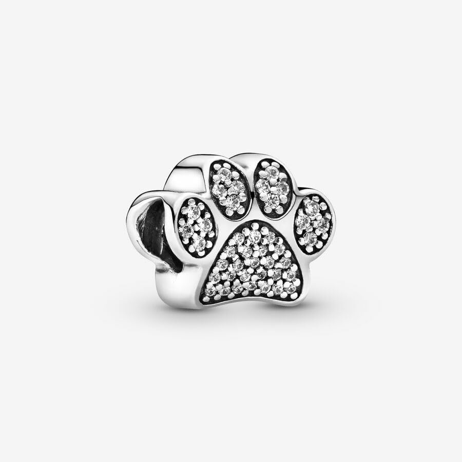 image:imagePANDORA Sparkling Paw Print Charm Compatible with PANDORA Moments Stunning Womens Jewelry Gift for Her Made with Sterling Silver amp Cubic Zirconia With Gift Box