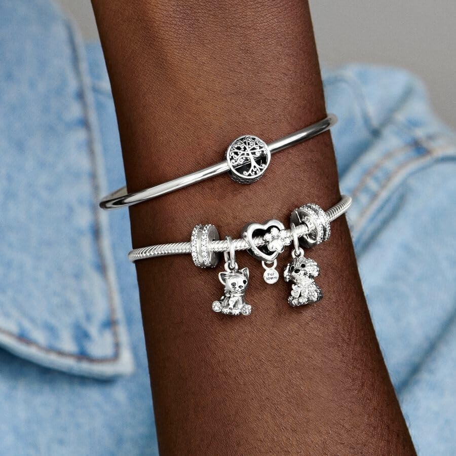 image:imagePANDORA Sparkling Paw Print amp Heart Charm Compatible with PANDORA Moments Jewelry for Women Gift for Her Made with Sterling Silver amp Cubic Zirconia With Gift Box