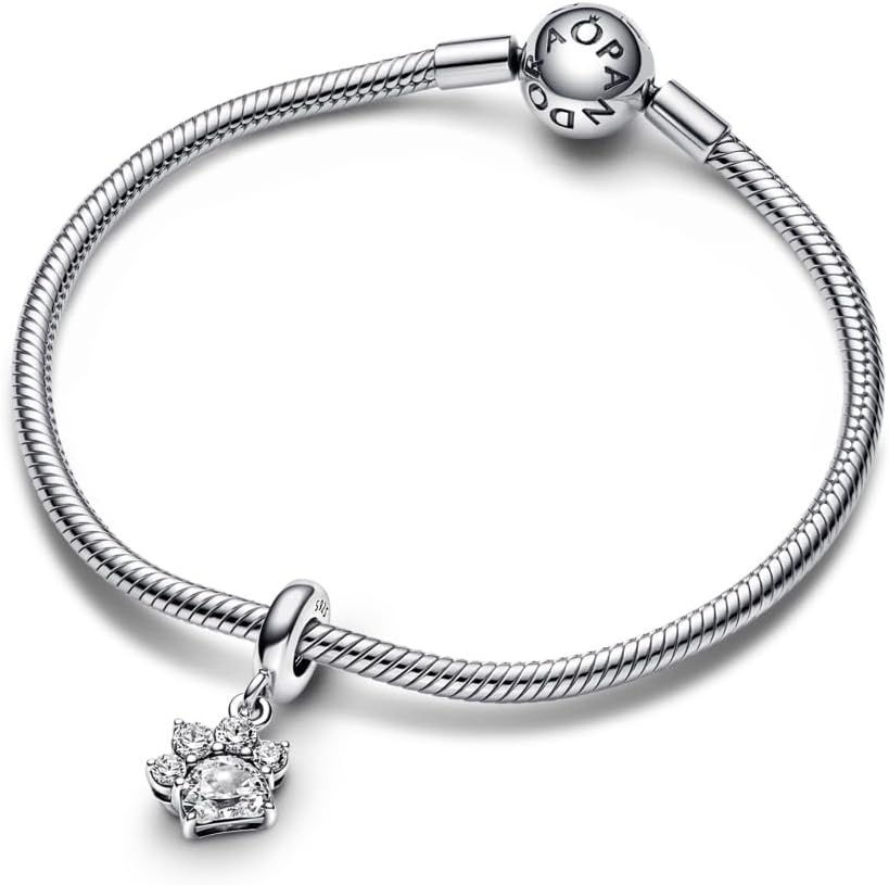 image:imagePANDORA Sparkling Pet Paw Print Dangle Charm Compatible with PANDORA Moments Jewelry for Women Gift for Her Made with Sterling Silver amp Cubic Zirconia With Gift Box